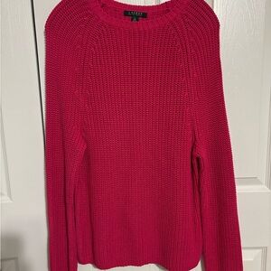 Ralph Lauren Women's Vibrant Pink Crew Neck Sweater XLarge